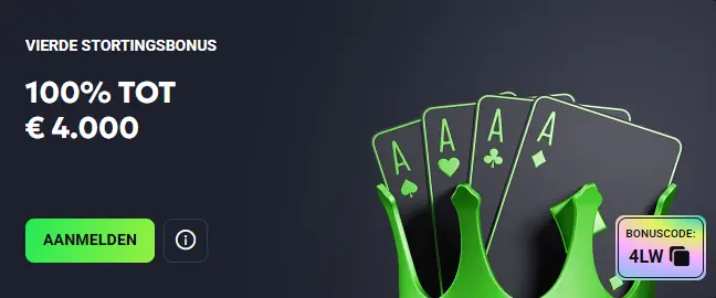 Vierde stortingsbonus bij Luckywave Casino