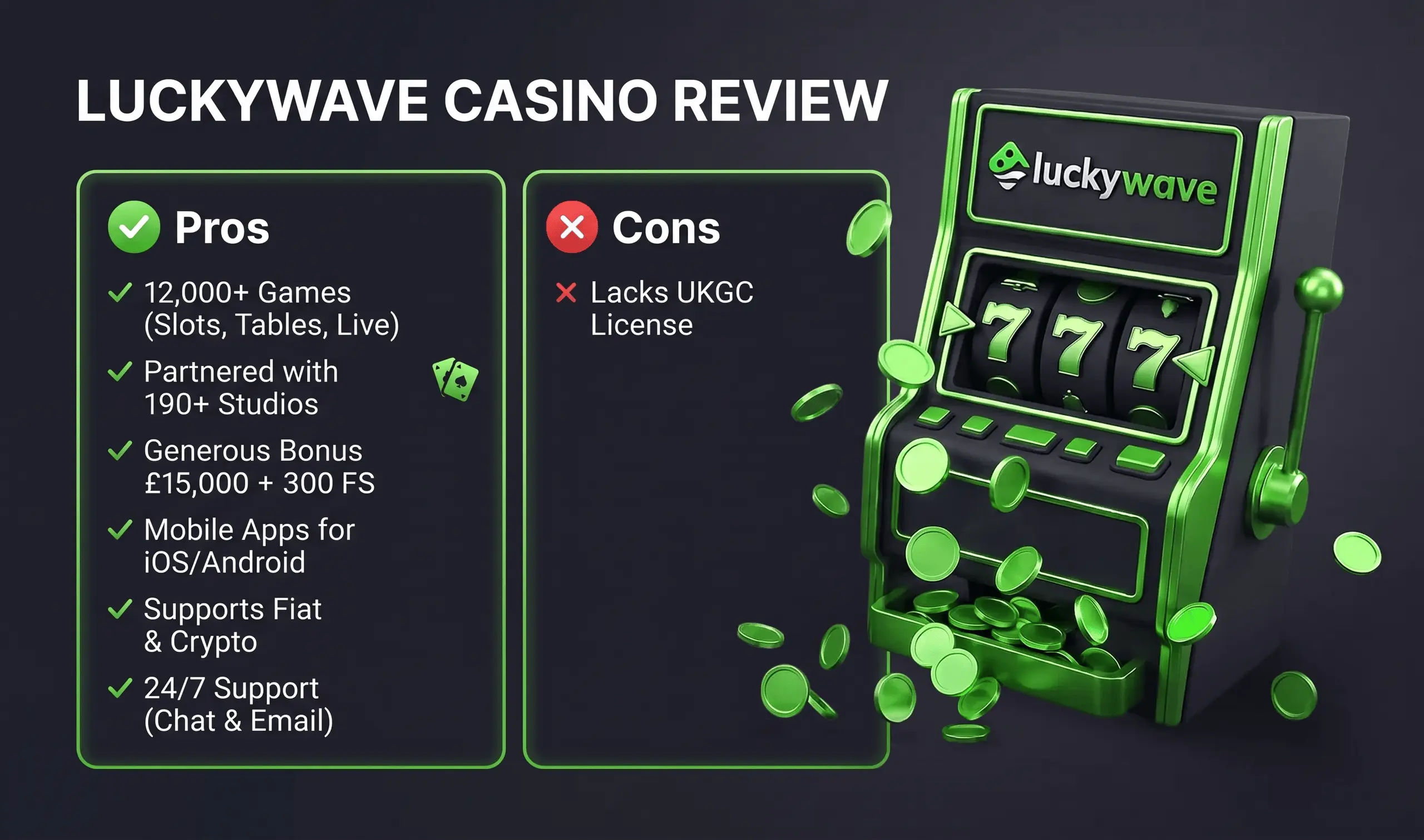 What We Like and Don't Like about Lucky Wave Casino