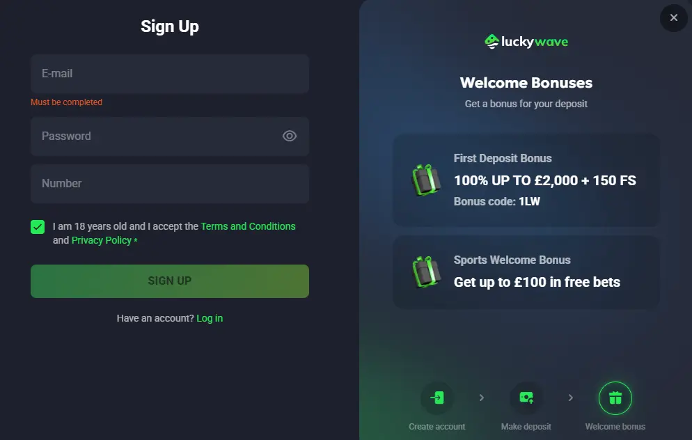 How to do lucky wave casino registration